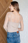 Hazel Blues® |  Never Sorry Lace Layering Top in Wheat