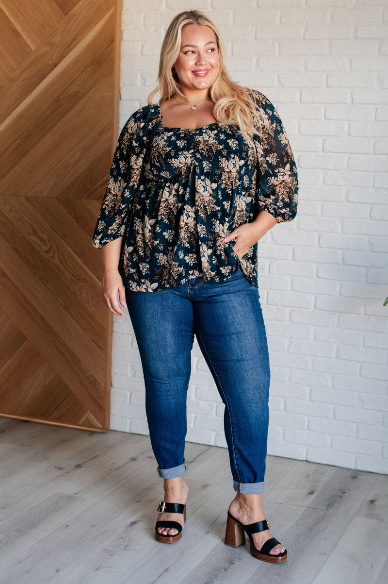Hazel Blues® |  New Beginnings Square Neck Blouse