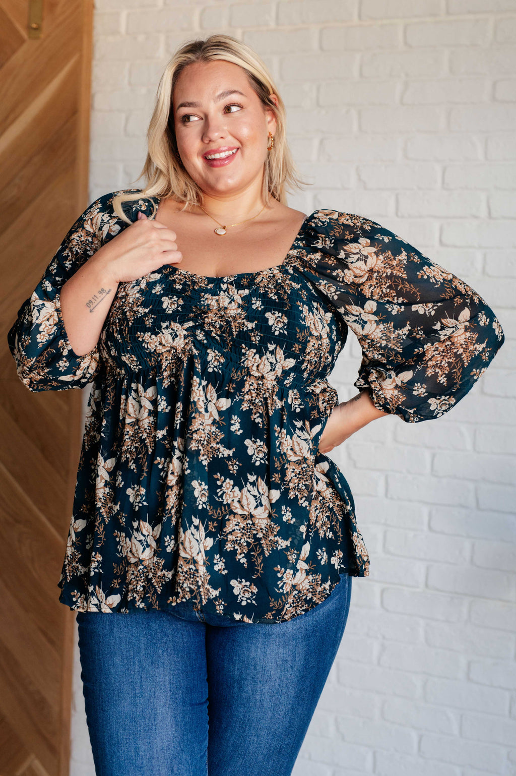 Hazel Blues® |  New Beginnings Square Neck Blouse