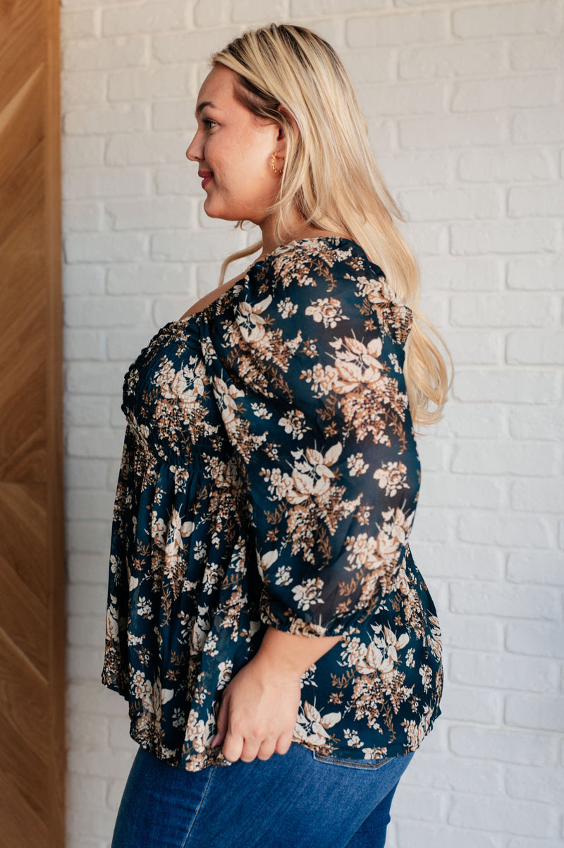 Hazel Blues® |  New Beginnings Square Neck Blouse