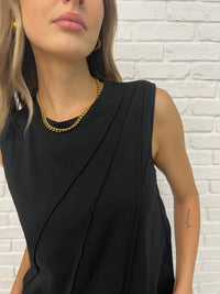 Hazel Blues® |  New Normal Pleat Detail Sleeveless Top in Black