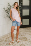 Hazel Blues® |  New Normal Pleat Detail Sleeveless Top in Pink
