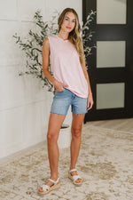 Hazel Blues® |  New Normal Pleat Detail Sleeveless Top in Pink
