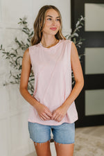 Hazel Blues® |  New Normal Pleat Detail Sleeveless Top in Pink