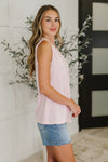 Hazel Blues® |  New Normal Pleat Detail Sleeveless Top in Pink