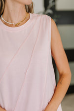 Hazel Blues® |  New Normal Pleat Detail Sleeveless Top in Pink