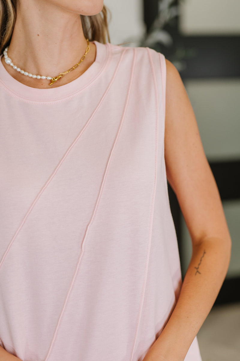 Hazel Blues® |  New Normal Pleat Detail Sleeveless Top in Pink
