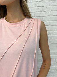 Hazel Blues® |  New Normal Pleat Detail Sleeveless Top in Pink