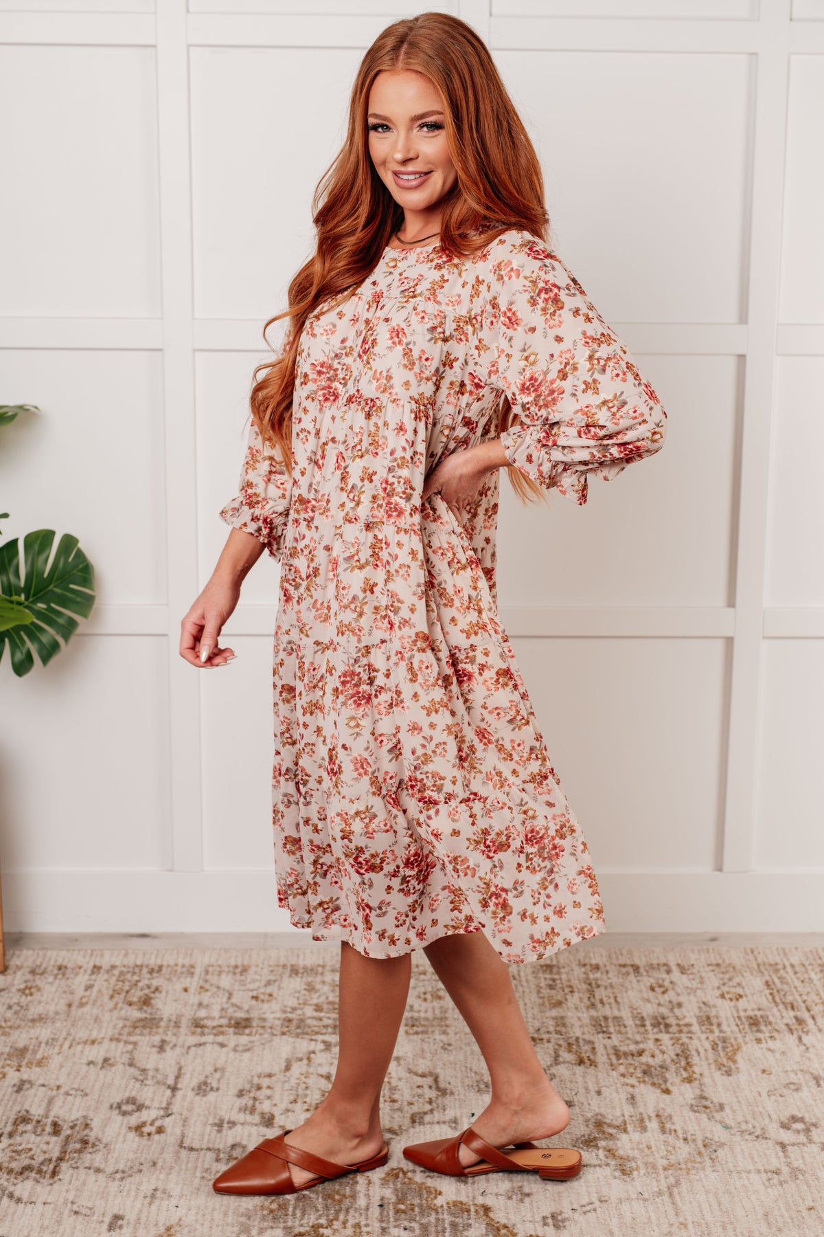 Hazel Blues® |  Next to You Balloon Sleeve Floral Dress