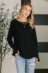 Hazel Blues® |  Nice to Each Other Raglan Sleeve Top in Black