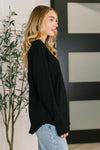 Hazel Blues® |  Nice to Each Other Raglan Sleeve Top in Black