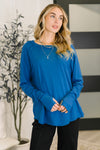 Hazel Blues® |  Nice to Each Other Raglan Sleeve Top in Classic Blue