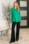 Hazel Blues® |  Nice to Each Other Raglan Sleeve Top in Kelly Green