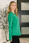 Hazel Blues® |  Nice to Each Other Raglan Sleeve Top in Kelly Green
