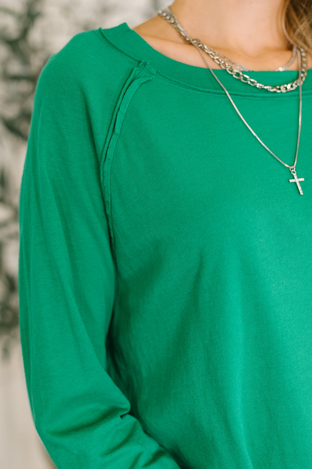 Hazel Blues® |  Nice to Each Other Raglan Sleeve Top in Kelly Green