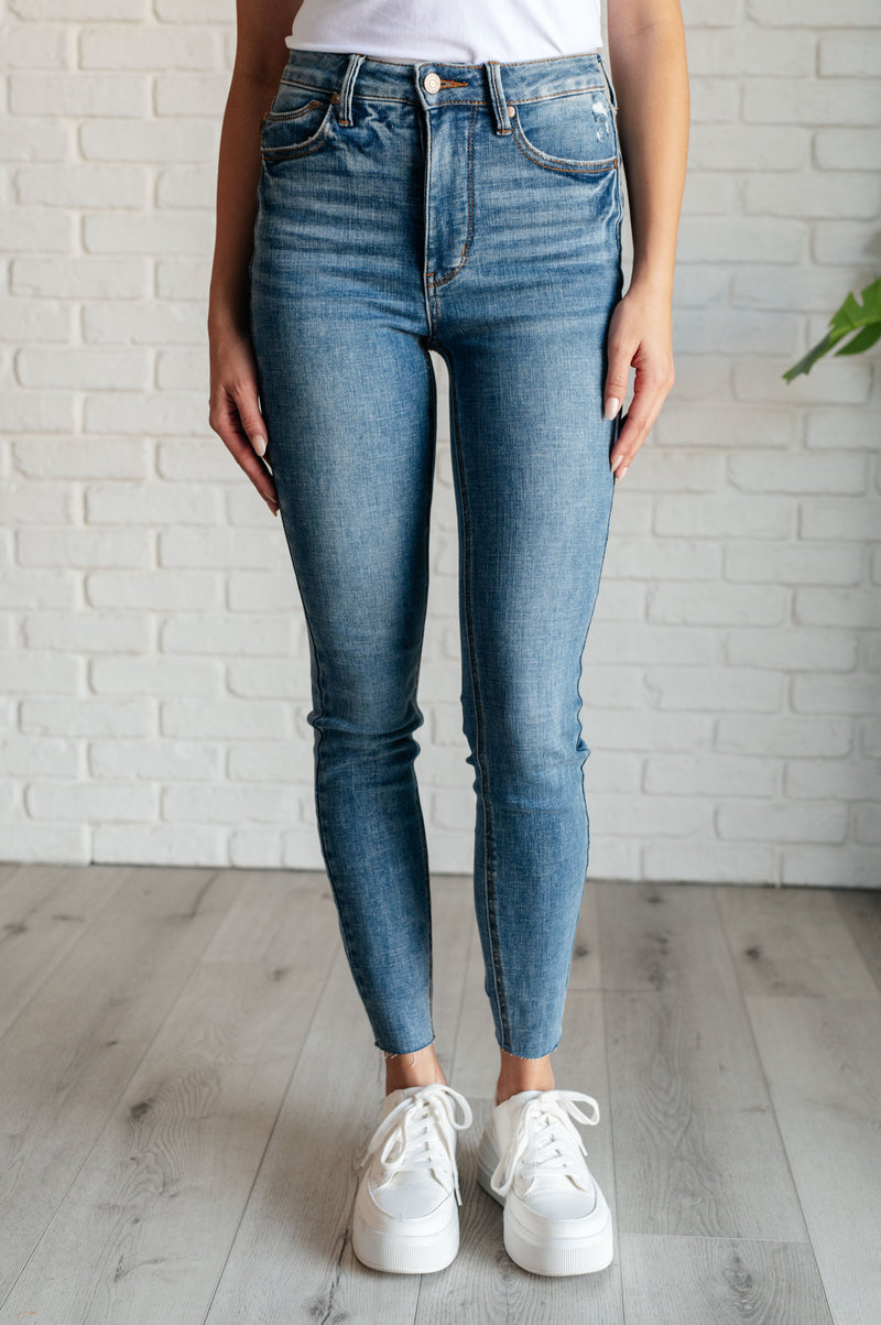 Hazel Blues® |  Nicole Tummy Control Skinny Jeans in Vintage Wash