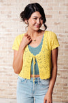 Hazel Blues® |  Nighttime Coffee Cardigan in Pineapple