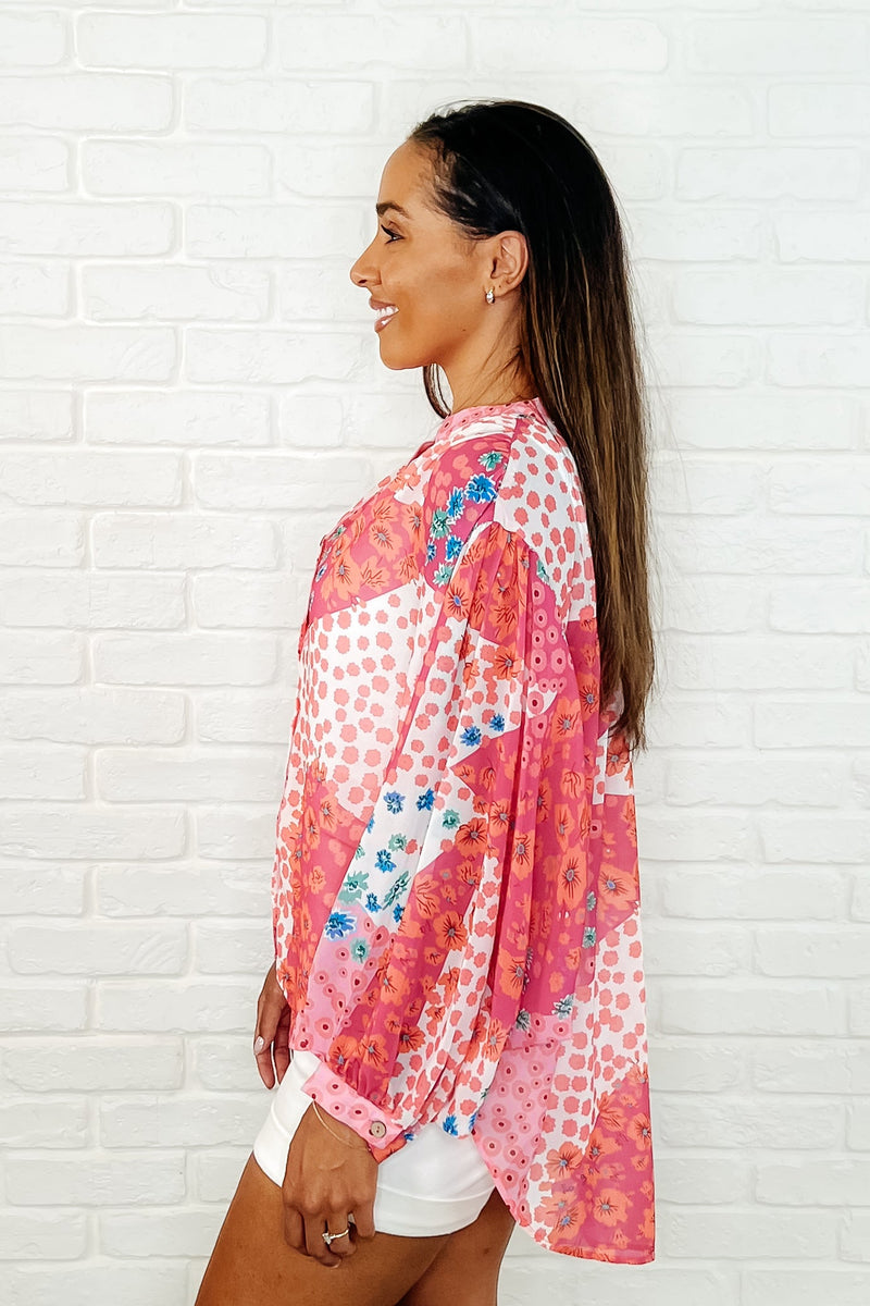 Hazel Blues® |  No Hesitation Mixed Print Blouse