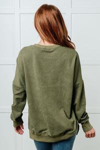 Hazel Blues® |  No Plain Jane Oversized Sweatshirt in Green