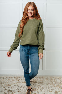 Hazel Blues® |  No Plain Jane Oversized Sweatshirt in Green