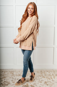 Hazel Blues® |  No Plain Jane Oversized Sweatshirt in Khaki