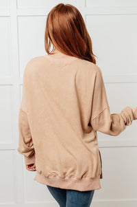 Hazel Blues® |  No Plain Jane Oversized Sweatshirt in Khaki