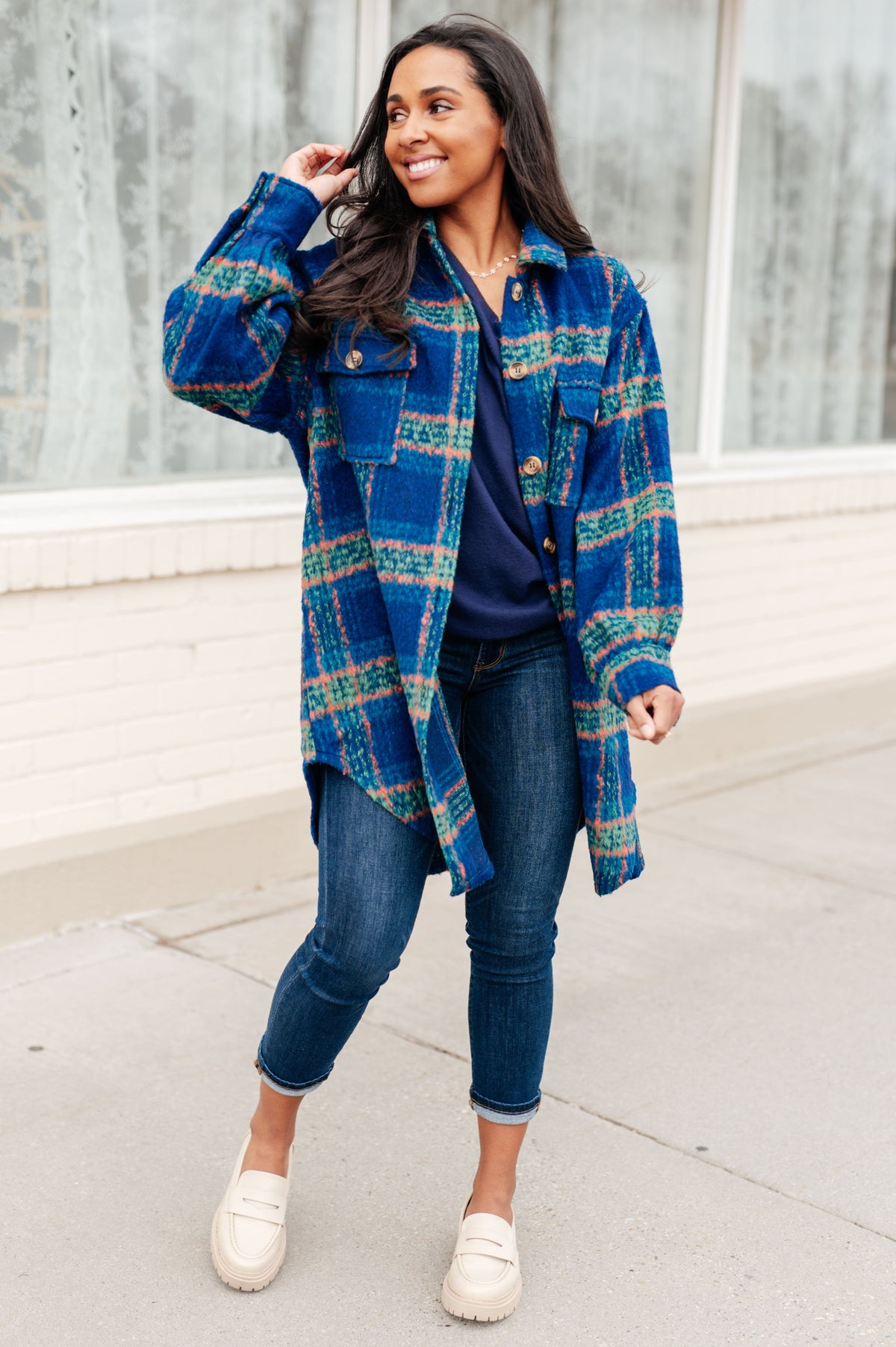 Hazel Blues® |  No Tears Plaid Coat