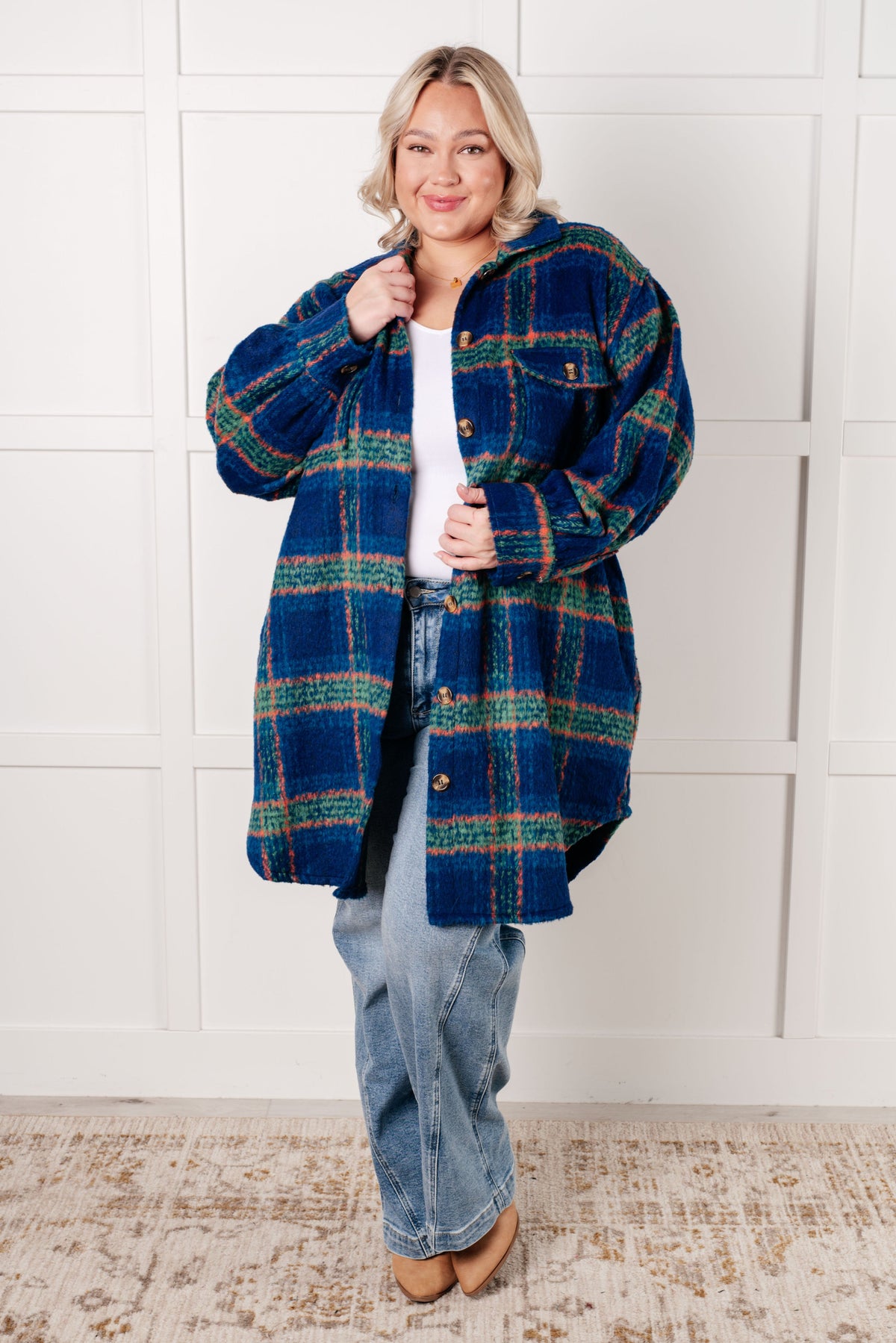 Hazel Blues® |  No Tears Plaid Coat