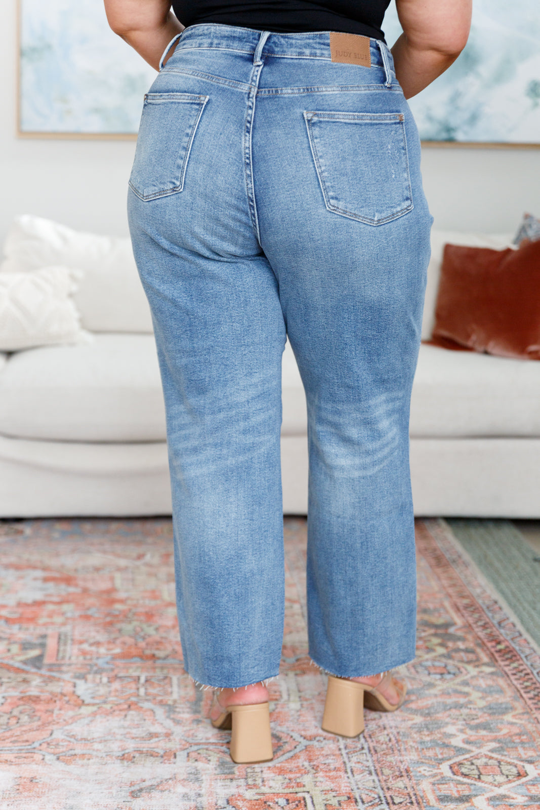 Hazel Blues® |  Nora High Rise Rigid Magic Destroy Slim Straight Jeans