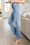 Hazel Blues® |  Nora High Rise Rigid Magic Destroy Slim Straight Jeans