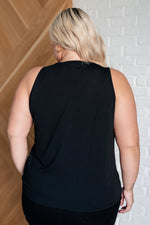 Hazel Blues® |  Not So Anxious V-Neck Tank in Black