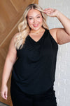 Hazel Blues® |  Not So Anxious V-Neck Tank in Black