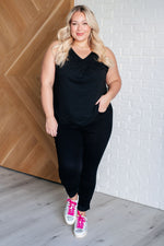 Hazel Blues® |  Not So Anxious V-Neck Tank in Black