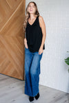 Hazel Blues® |  Not So Anxious V-Neck Tank in Black