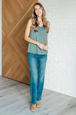 Hazel Blues® |  Not So Anxious V-Neck Tank in Mist