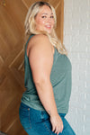 Hazel Blues® |  Not So Anxious V-Neck Tank in Mist