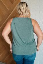 Hazel Blues® |  Not So Anxious V-Neck Tank in Mist