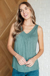 Hazel Blues® |  Not So Anxious V-Neck Tank in Mist
