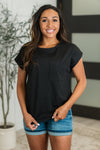 Hazel Blues® |  Not So Basic Pocket Tee in Black