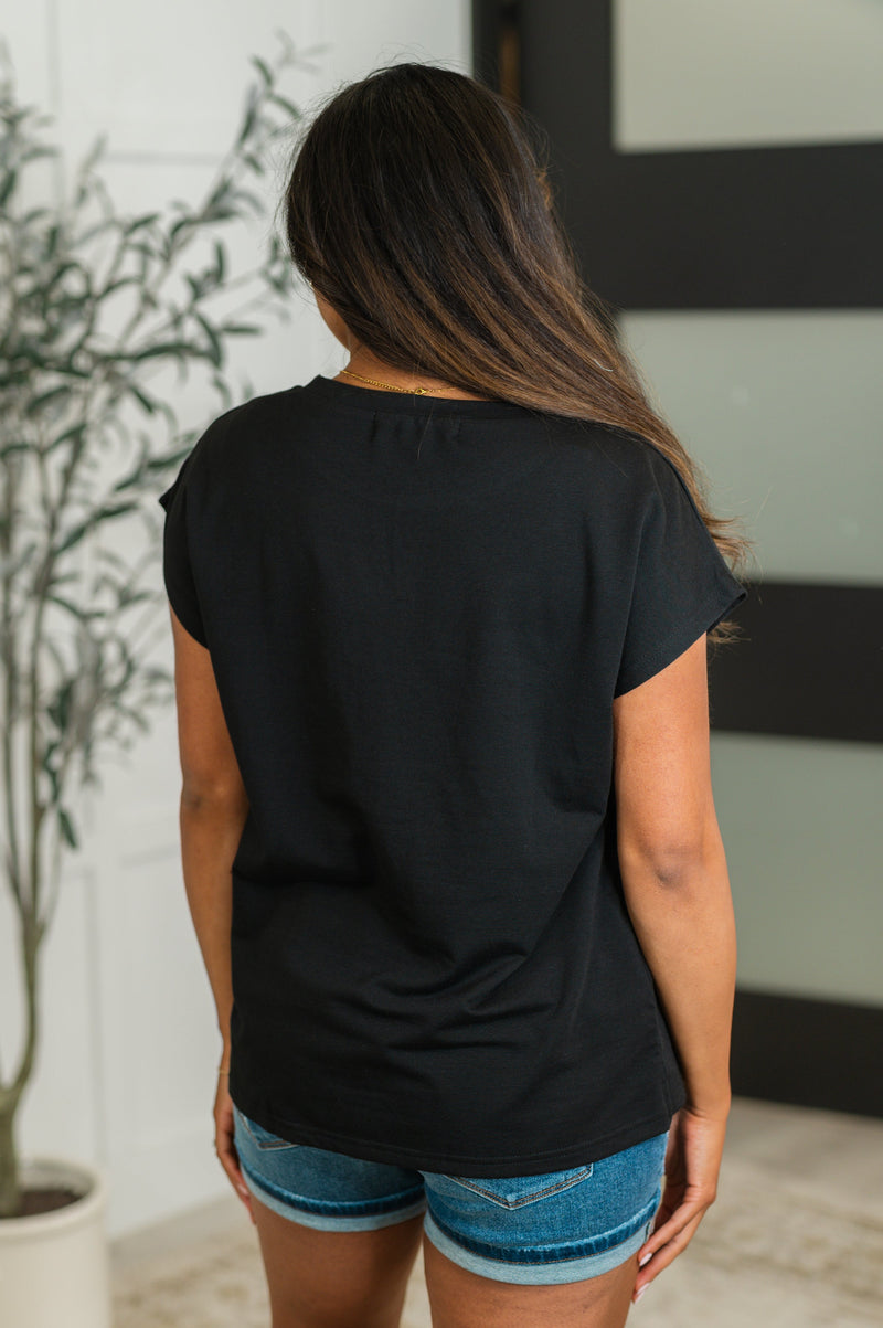 Hazel Blues® |  Not So Basic Pocket Tee in Black