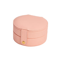 Hazel Blues® |  Circular Travel Jewelry Case in Pink