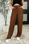 Hazel Blues® |  Off Duty Straight Leg Cargo Pants in  Brown