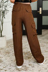 Hazel Blues® |  Off Duty Straight Leg Cargo Pants in  Brown