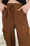 Hazel Blues® |  Off Duty Straight Leg Cargo Pants in  Brown