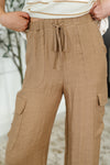 Hazel Blues® |  Off Duty Straight Leg Cargo Pants in Tan