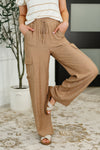 Hazel Blues® |  Off Duty Straight Leg Cargo Pants in Tan