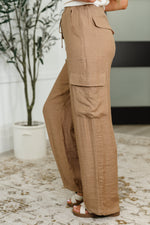Hazel Blues® |  Off Duty Straight Leg Cargo Pants in Tan