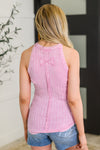 Hazel Blues® |  Offbeat Essential Mineral Washed Tank in Candy Pink