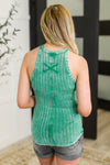 Hazel Blues® |  Offbeat Essential Mineral Washed Tank in Kelly Green