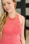 Hazel Blues® |  Offbeat Essential Mineral Washed Tank in Viva Magenta